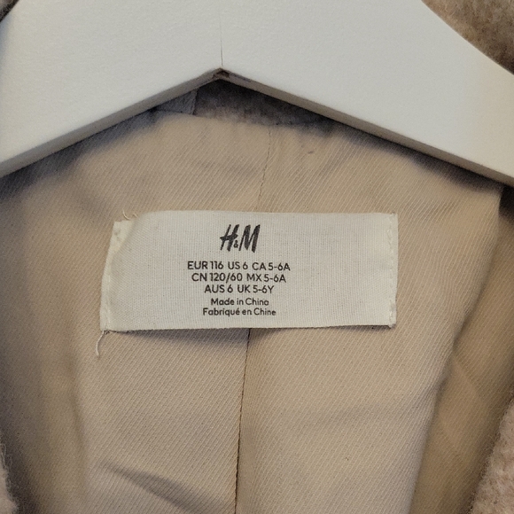 H&M Beige Kids Coat with Button Detail - Picture 2 of 5